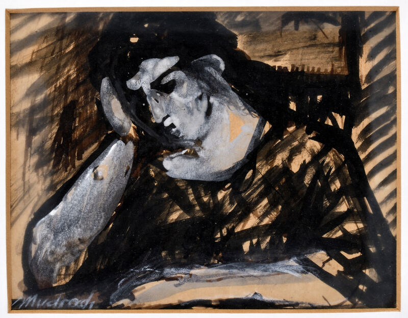 Žena s podopretou hlavou