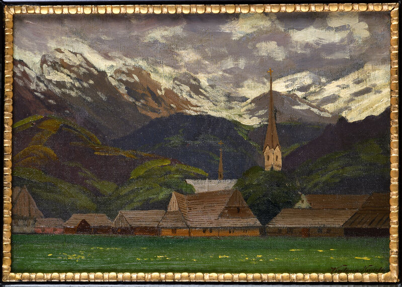 Horská dedina s kostolom 